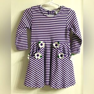 Florence Eiseman Purple Striped Dress